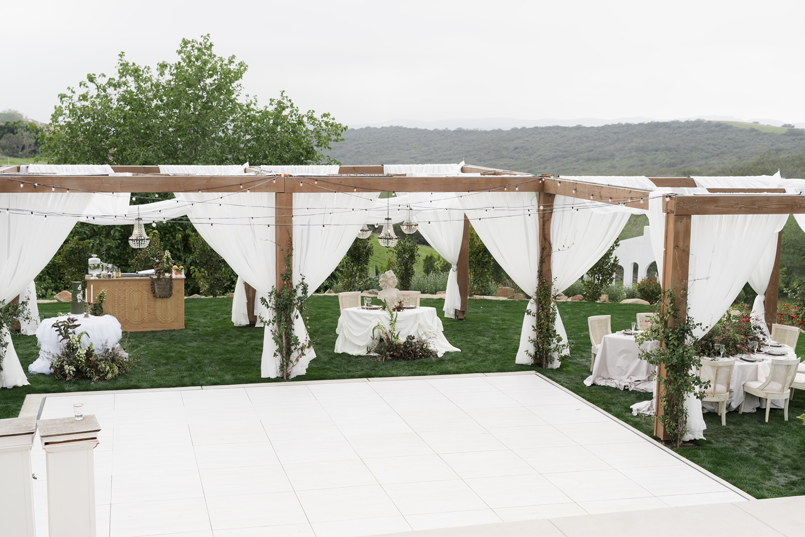 Wedding reception area at the Jeune Perche wedding