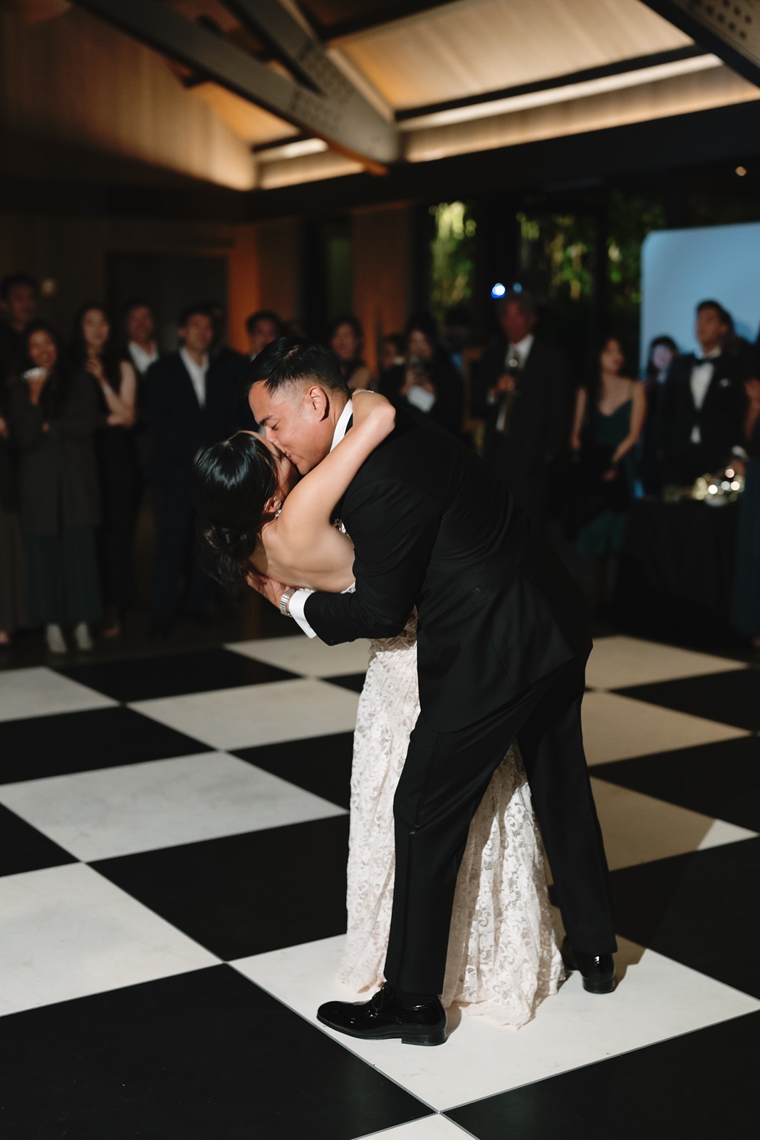 Bride and groom share first dance at the Estate Yountville wedding reception