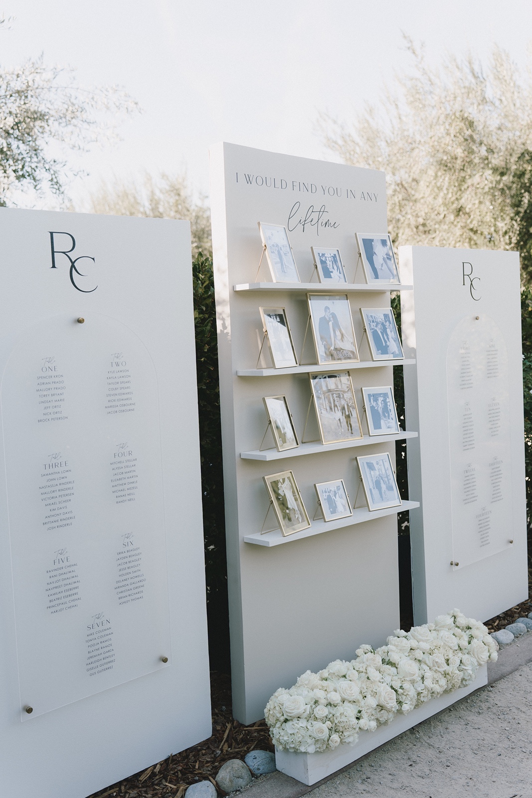 Elegant seating chart at the Allegretto Vineyard Resort wedding
