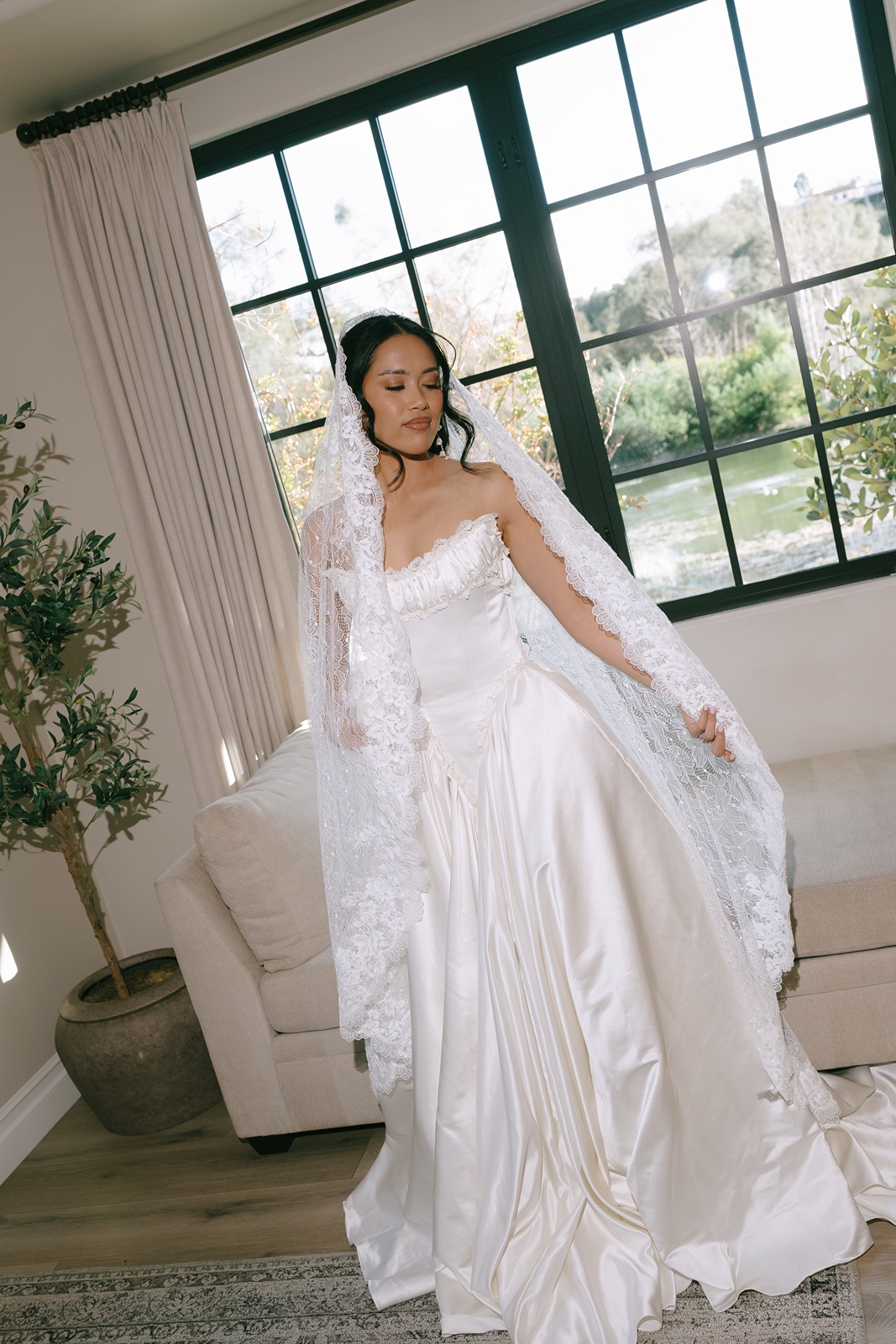 Bride getting ready for her Monserate Winery wedding