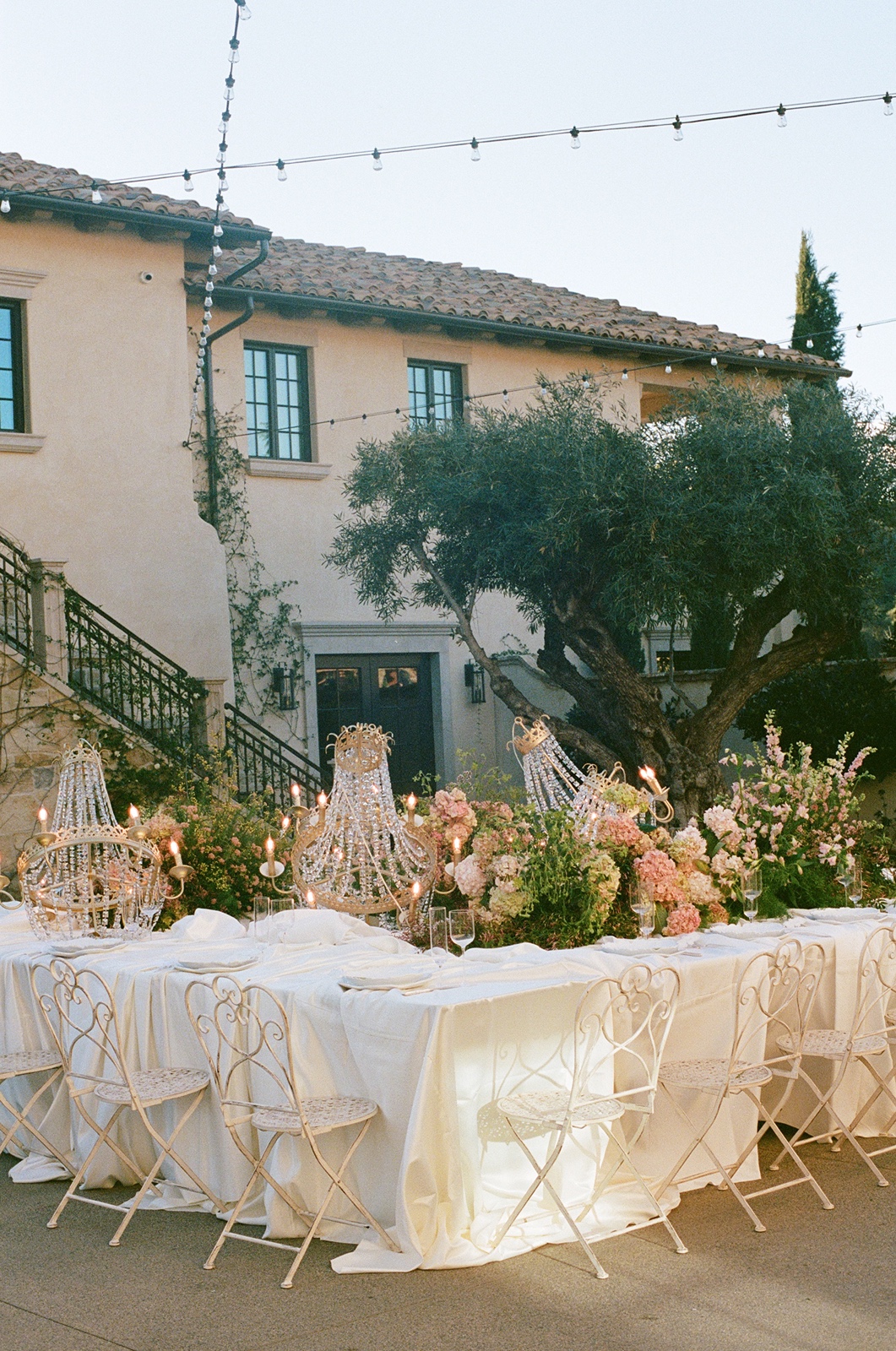 Wedding reception setup at Monserate Winery