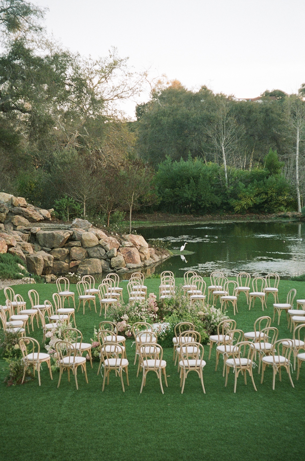Outdoor wedding ceremony setup at Monserate Winery