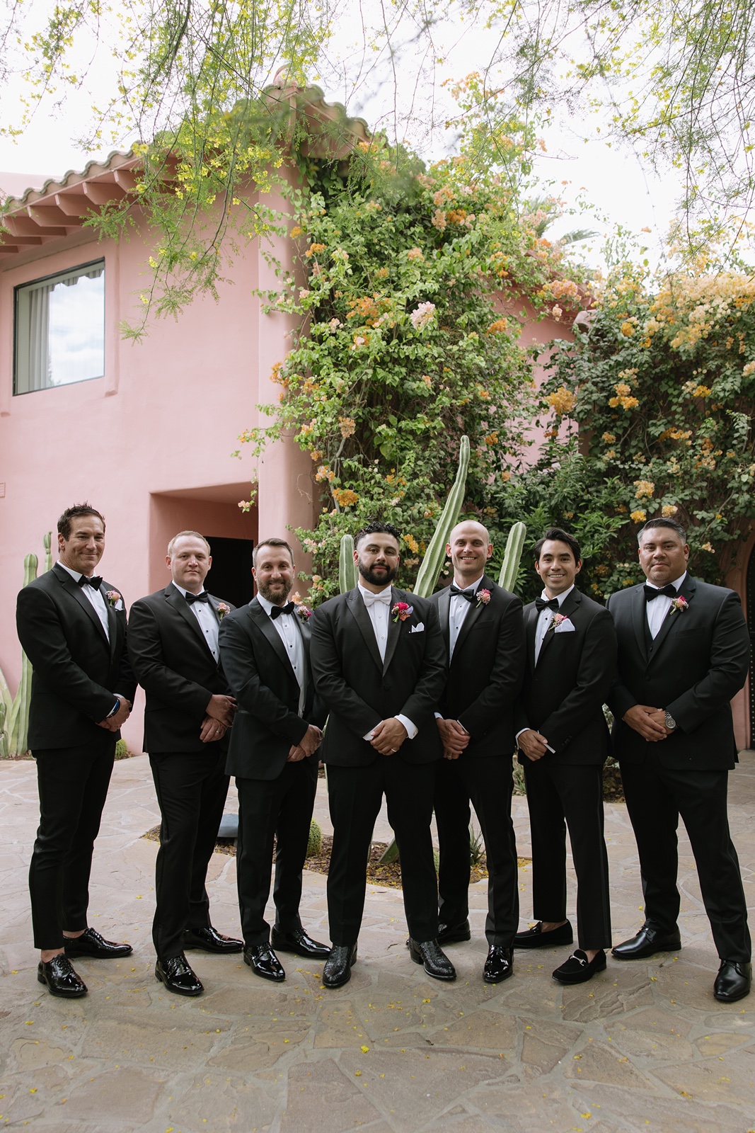 Groom and groomsmen at Sands Hotel and Spa