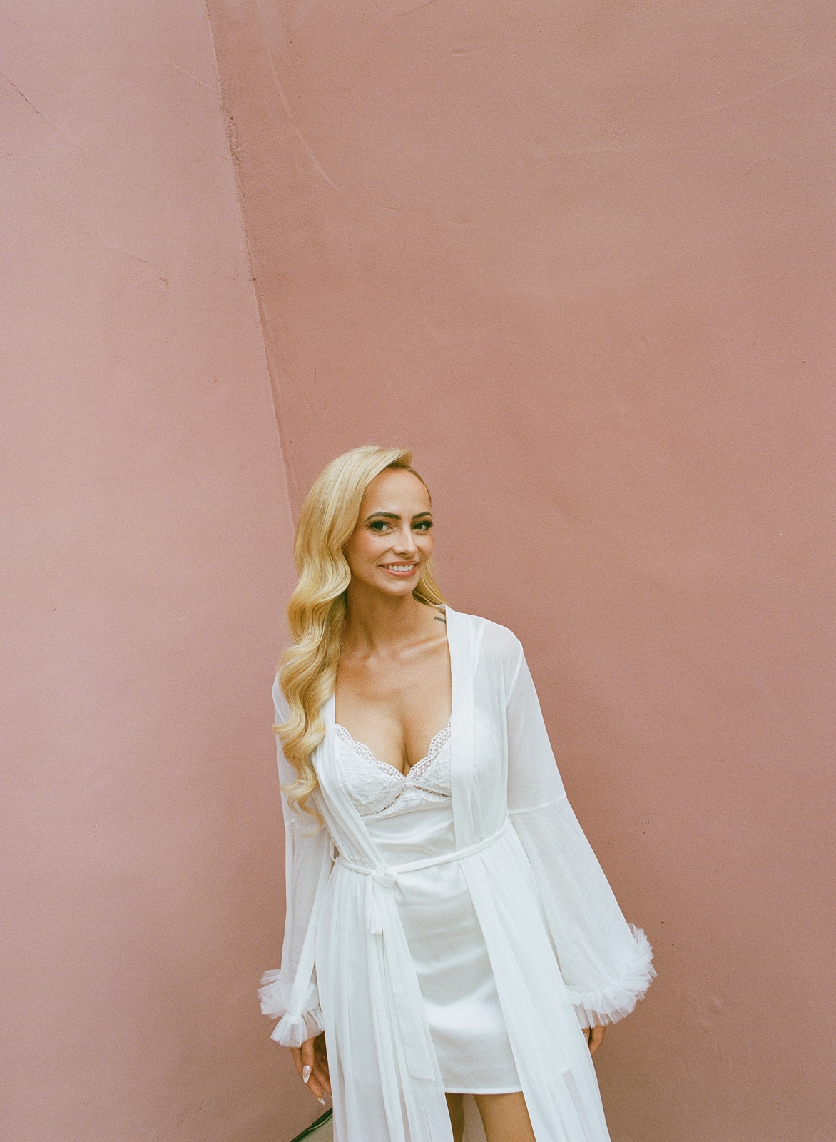 Bride getting ready for her wedding at Sands Hotel & Spa in Palm Springs