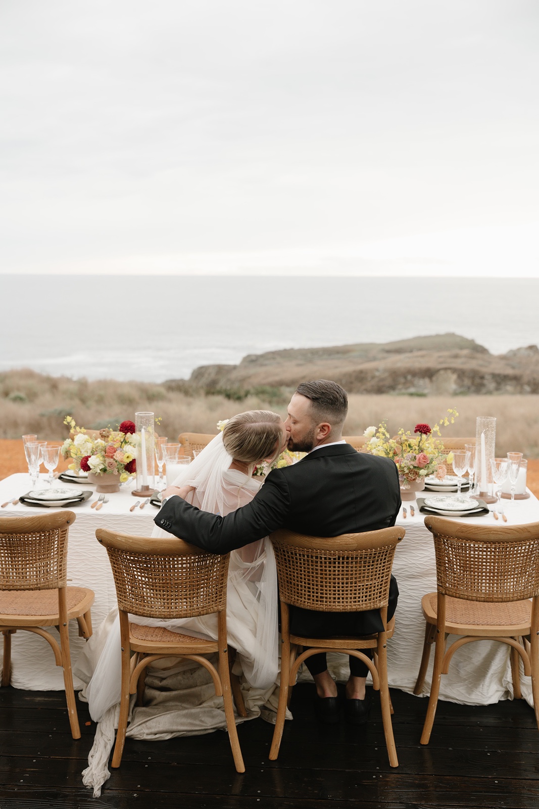 Couple enjoys their Sea Ranch Lodge wedding reception