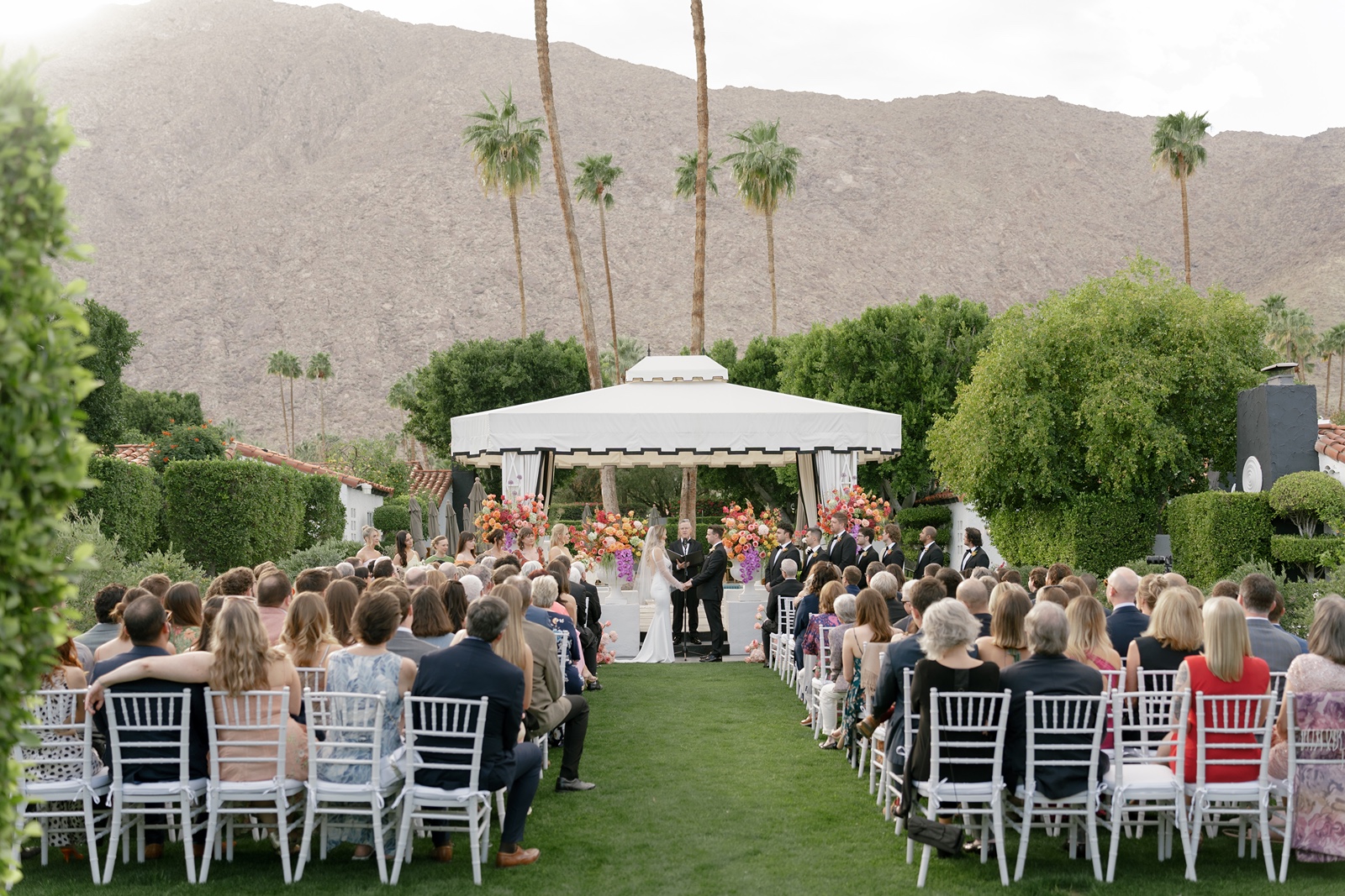 Avalon Hotel Palm Springs wedding ceremony outdoors