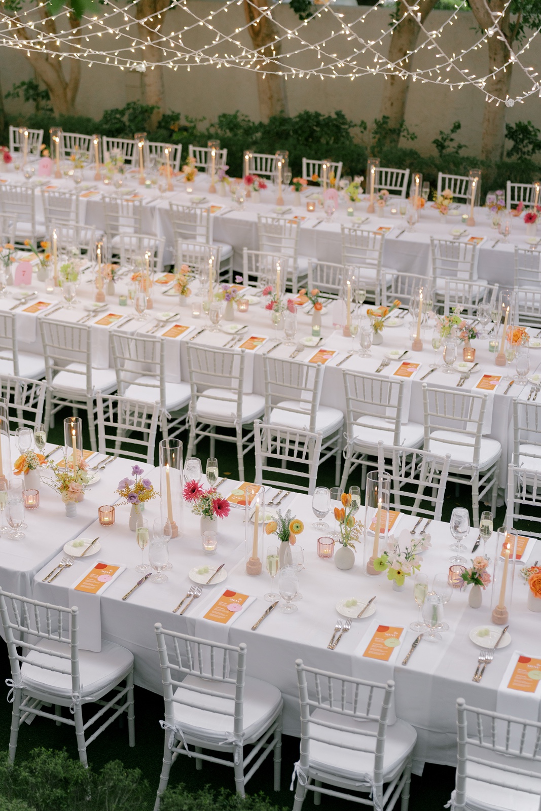 Avalon Hotel Palm Springs wedding reception setup