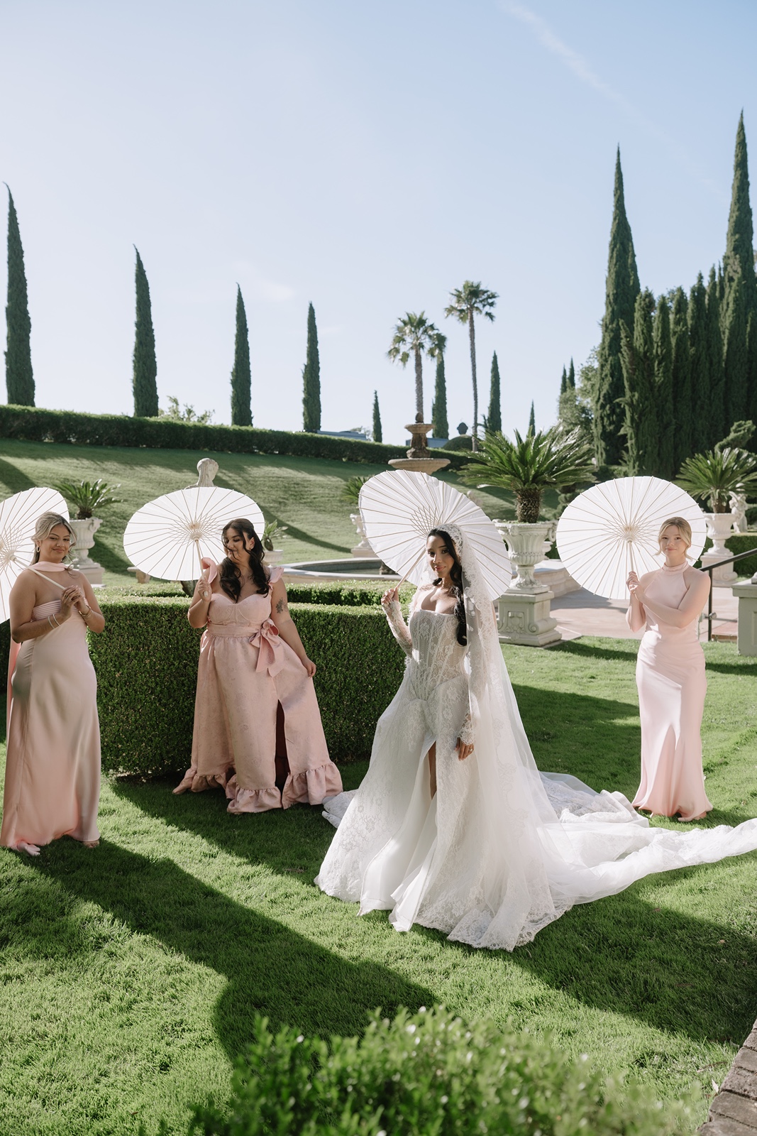 Bridesmaids at the romantic wedding at Grand Island Mansion