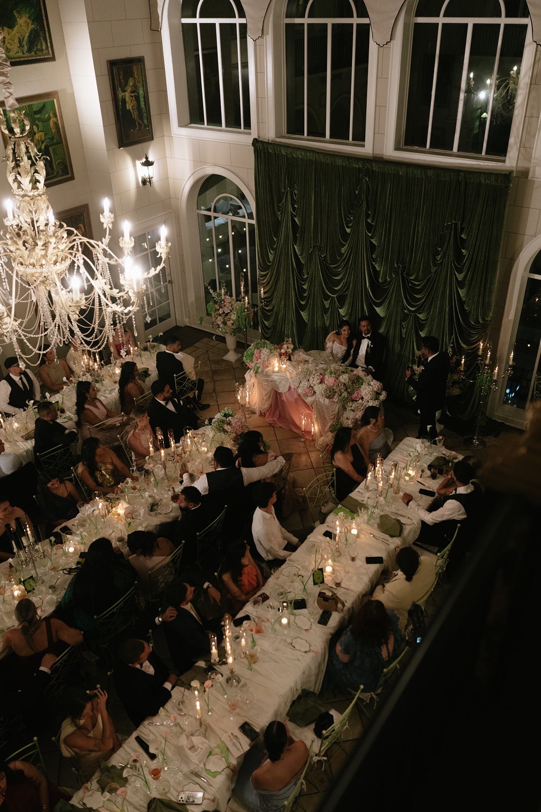 Guests enjoy the romantic wedding reception