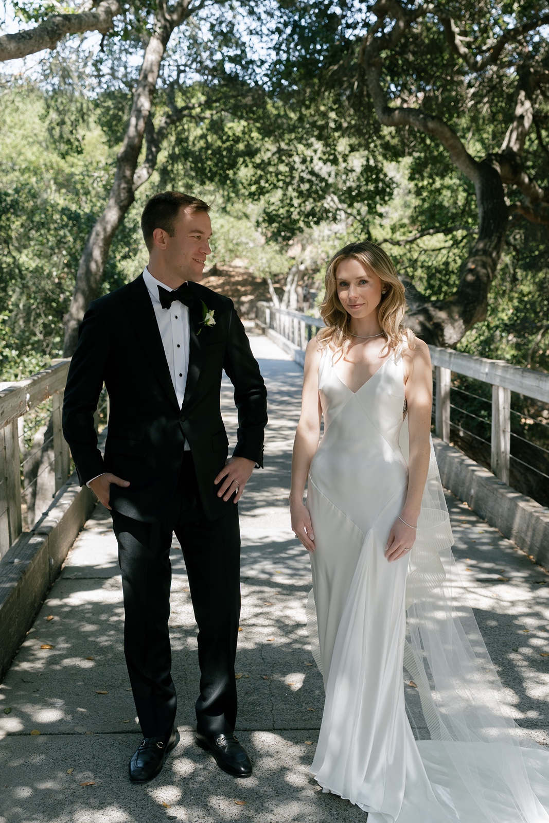 Bride and groom at their Carmel Valley Ranch wedding